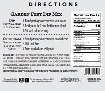 Garden Fest Dip Mix-Multiple Uses in 1 Packet! (2)