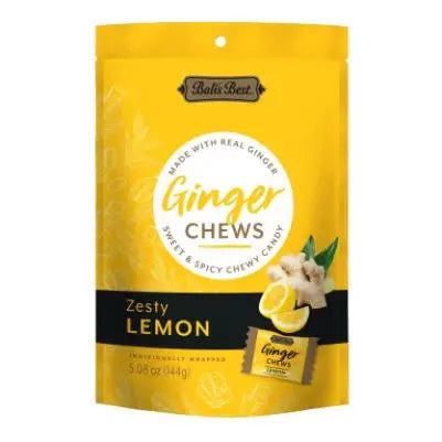 SPICY GINGER CHEWS – LEMON (5.08 OZ BAG) (Pack of 2)